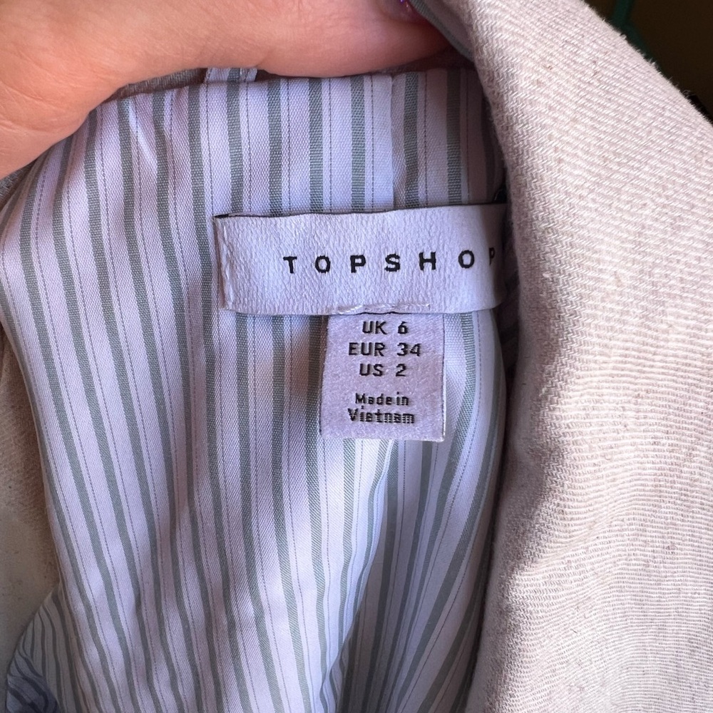 Topshop Linen Cream Blazer and Trousers Set - Picture 9 of 13